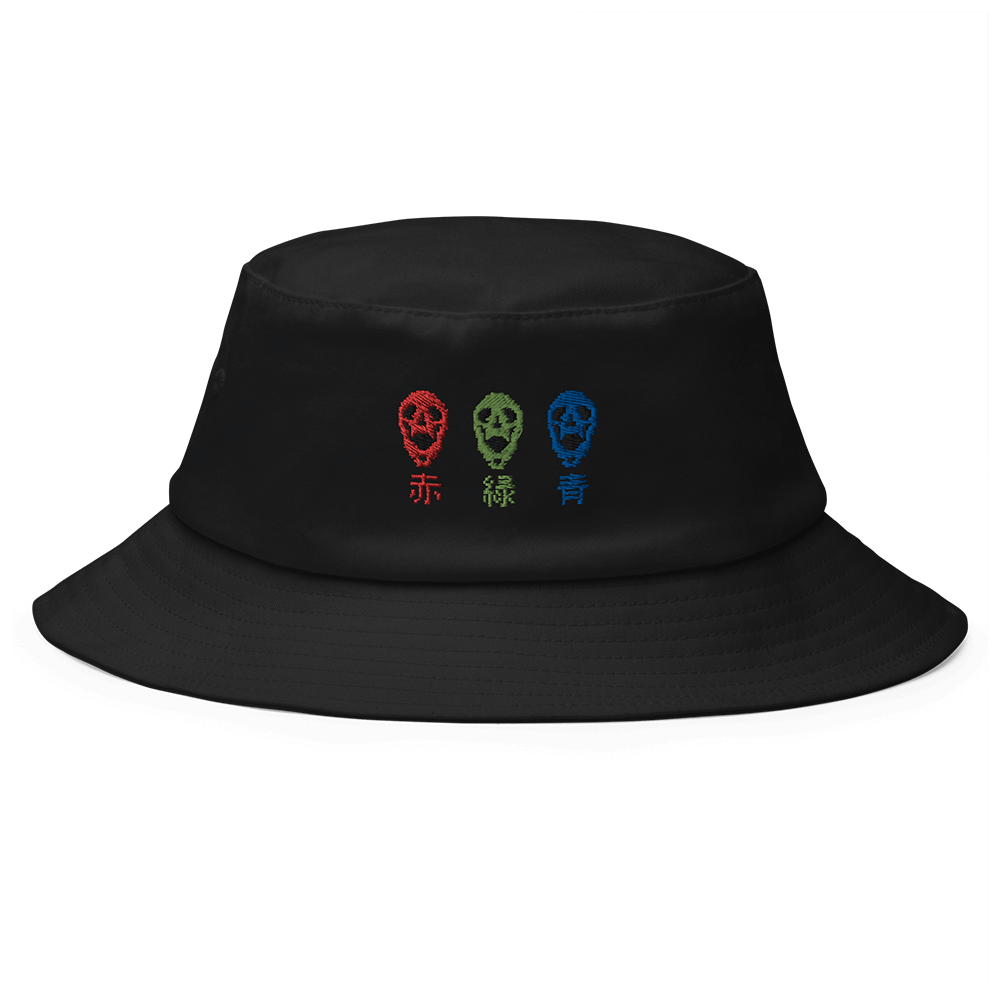 Mockup image of the RGB Skulls bucket hat