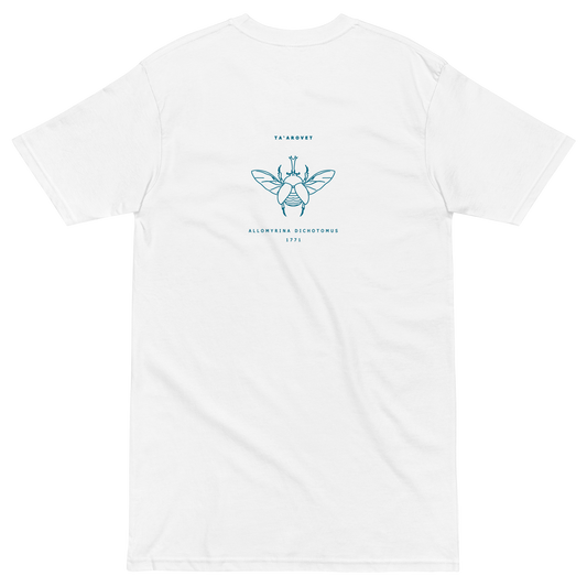Mockup image of the back print on the Allomyrina Dichotomus t-shirt