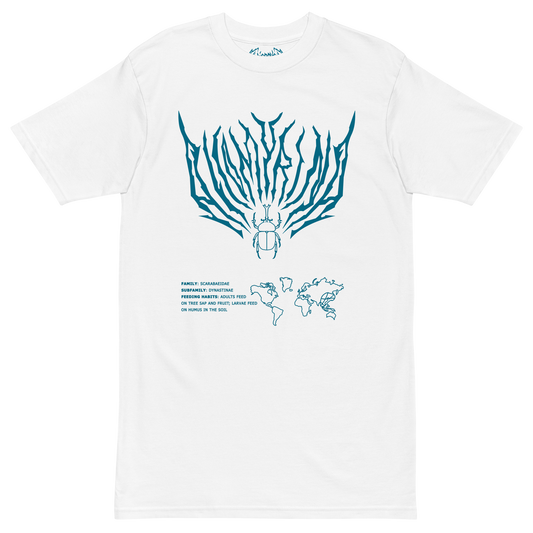 Mockup image of the front print on the Allomyrina Dichotomus t-shirt