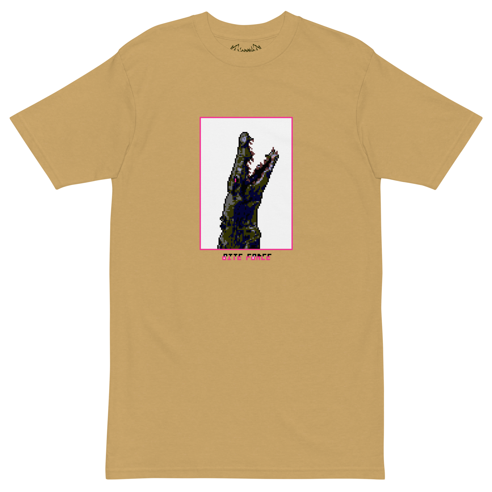Mockup image of the Bite Force t-shirt