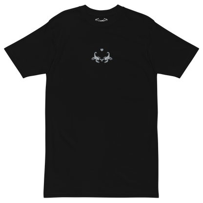 Mockup image of the Toxic Relationship t-shirt in black color