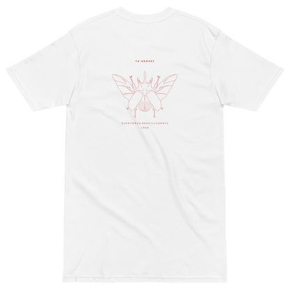 Mockup image of the back print on the Eupatorus Gracilicornis t-shirt