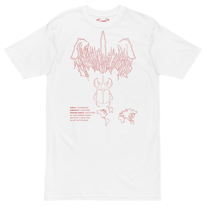 Mockup image of the front print on the Eupatorus Gracilicornis t-shirt